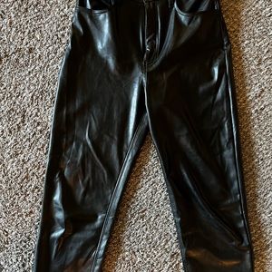 Abercrombie and Fitch The Ankle Straight Ultra High Rise Faux Leather